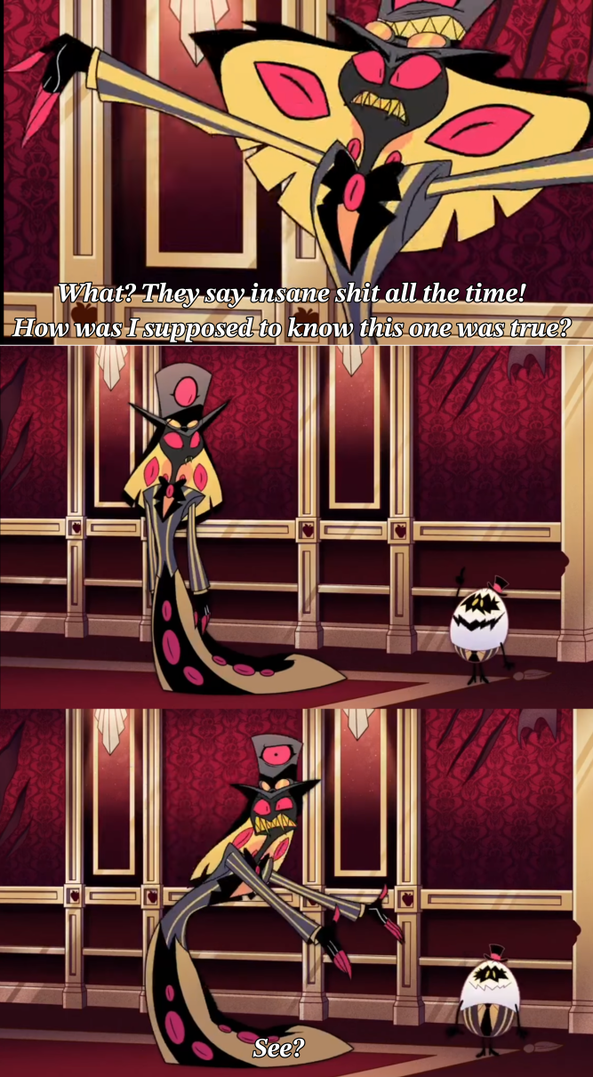 Template meme Hazbin Hotel - They Say Insane Stuff All The Time