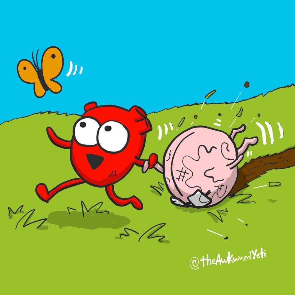 Plantilla de meme Heart and brain