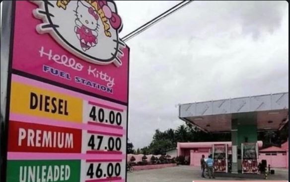 Template meme Hello Kitty Fuel Station