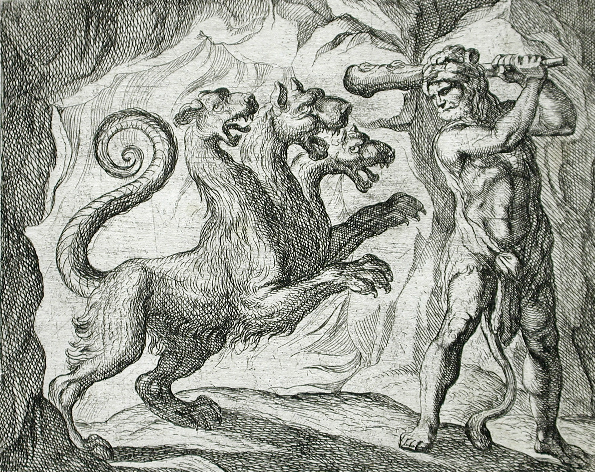 Plantilla de meme Heracles and Cerberus