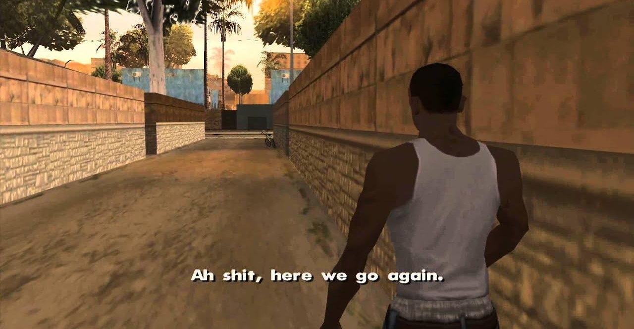 Template meme Here we go again GTA San Andreas