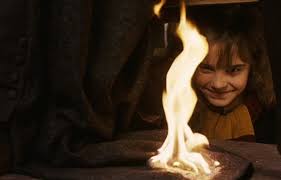 Plantilla de meme Hermione setting fire to snapes cloak