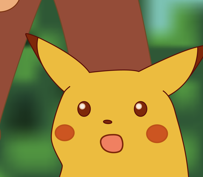 Hi-res surprised pikachu meme template