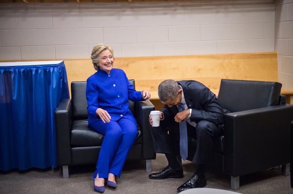 Template meme Hillary Obama Laugh