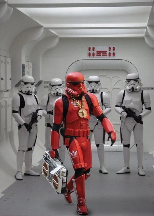 Plantilla de meme hip hop stormtrooper