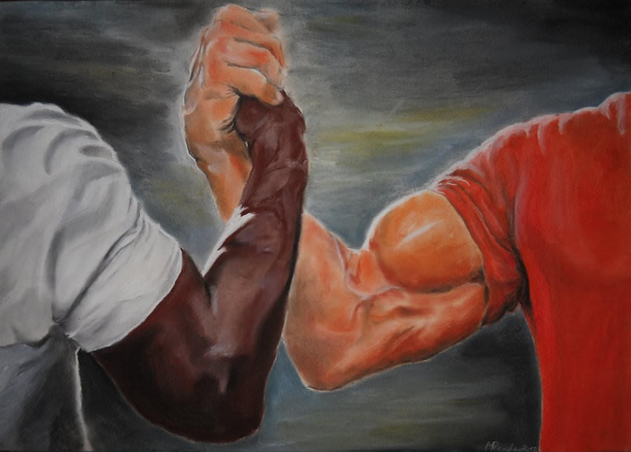 Plantilla de meme Holding hands