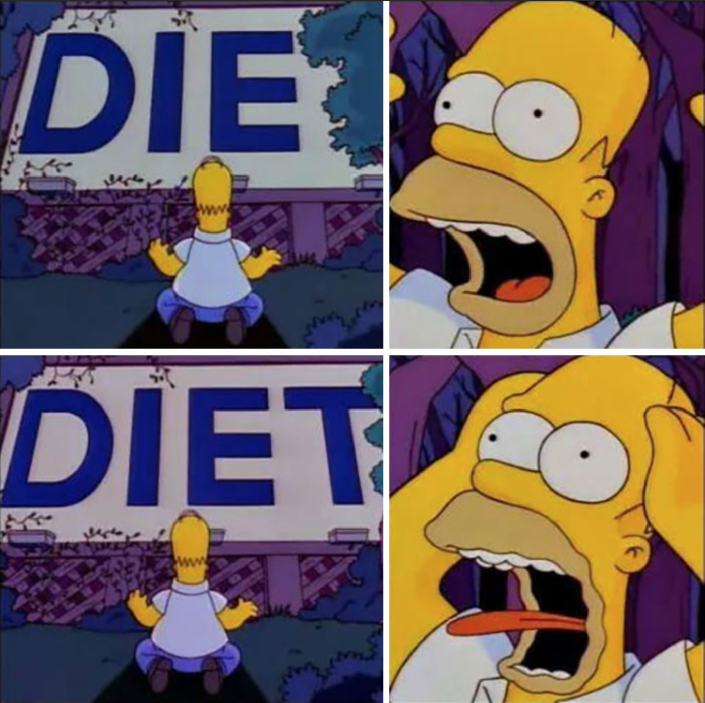 Plantilla de meme Homer Diet