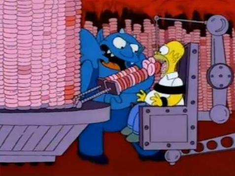Plantilla de meme homer simpson hell donuts