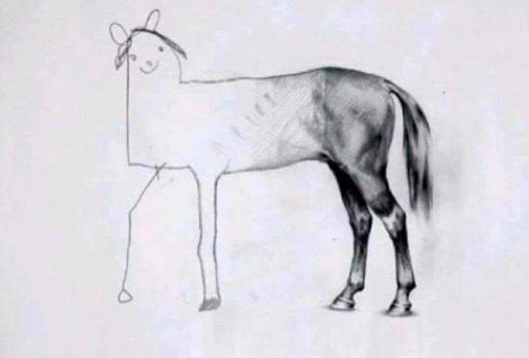 Plantilla de meme Horse Drawing