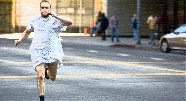 Plantilla de meme hospital run away