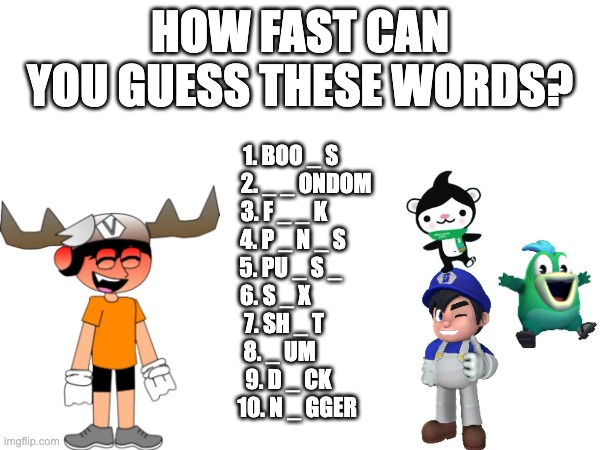 Plantilla de meme how fast can you guess these words?