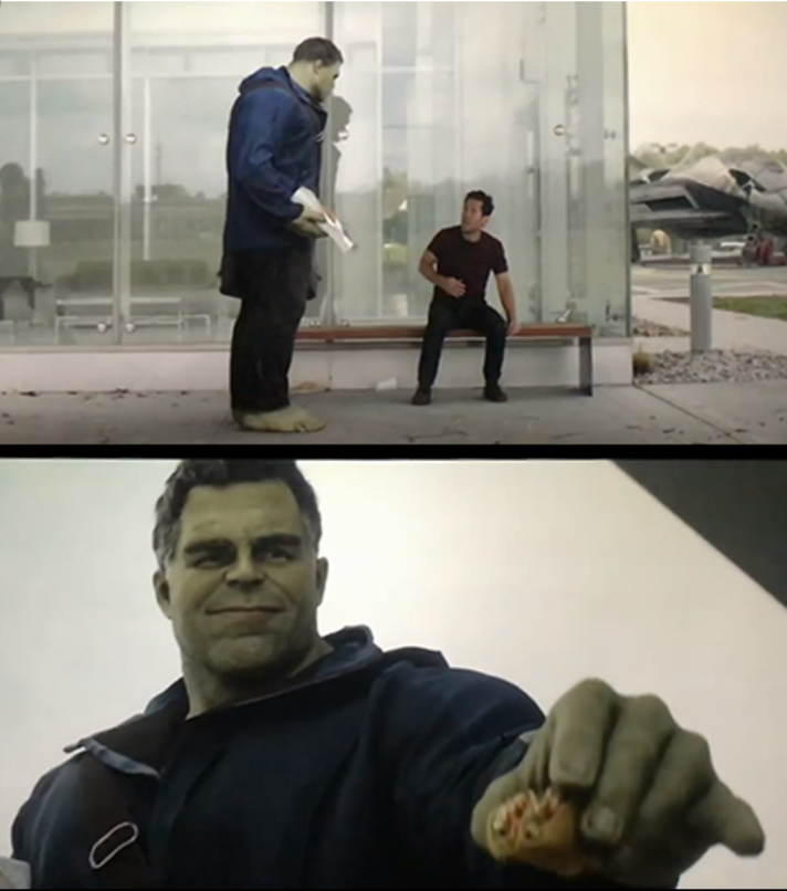 Plantilla de meme Hulk gives Antman taco