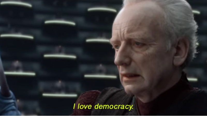 Plantilla de meme I love democracy