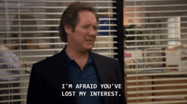 Plantilla de meme I'm afraid you've lost my interest