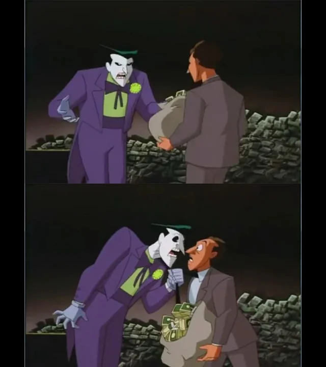 Template meme I'm crazy enough to take on Batman BUT THE I.R.S?! NO THANK YOU!