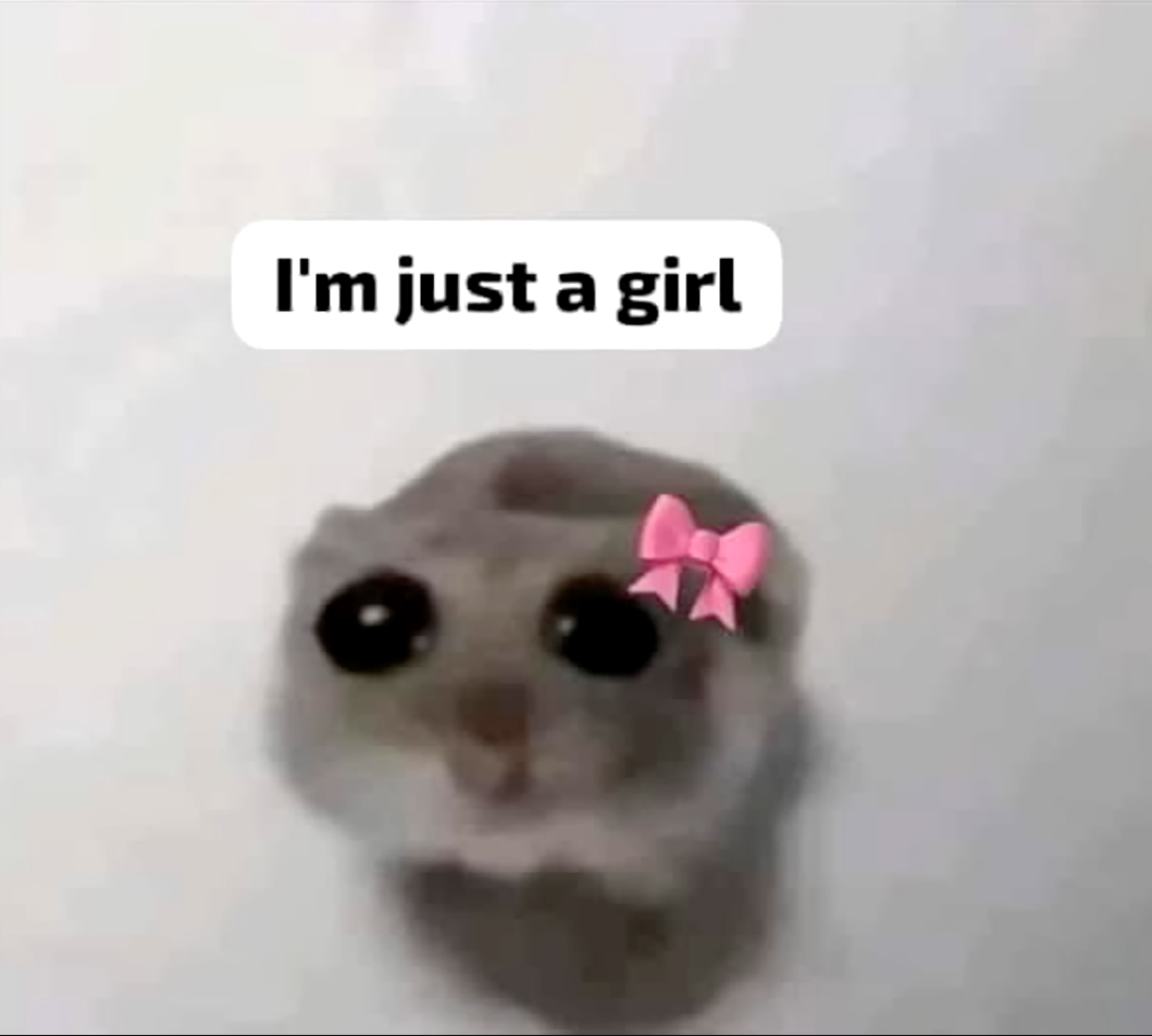 I'm just a girl meme template