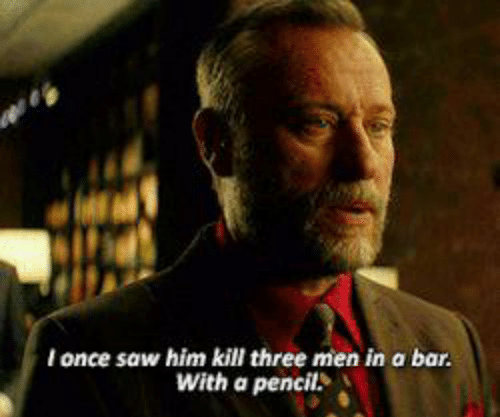 Template meme I once saw him kill three men with a pencil