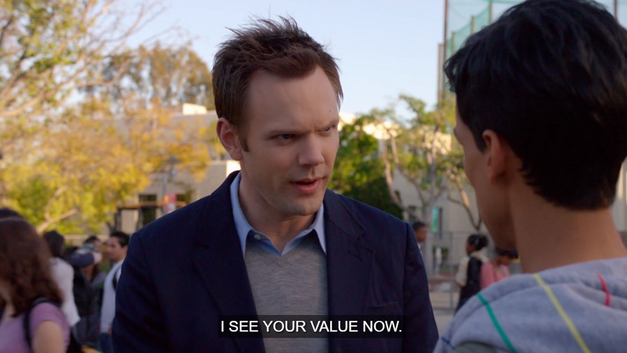 Template meme I see your value now- Jeff winger