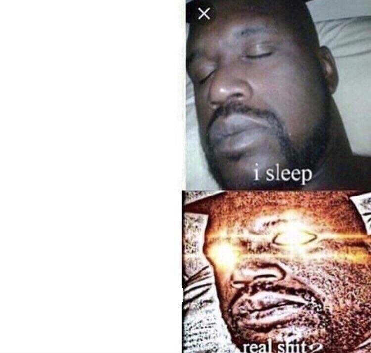 Plantilla de meme i sleep real shit