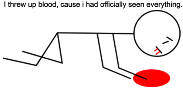 Template meme I threw up blood, cause I had officially seen everything.