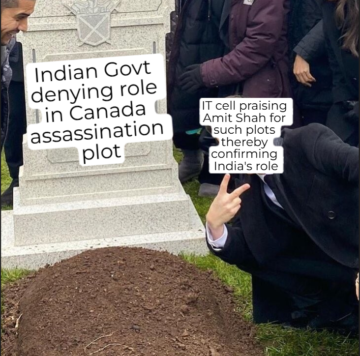 Plantilla de meme India assassination plot meme USA Canada