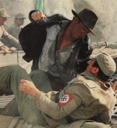 Template meme Indiana Jones Punching Nazis