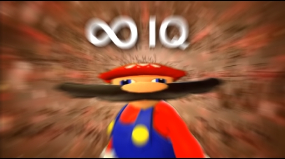 Plantilla de meme Infinity IQ Mario