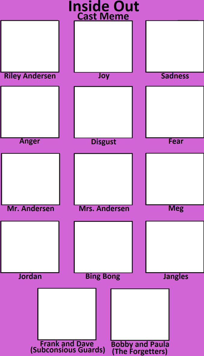 Plantilla de meme inside out cast