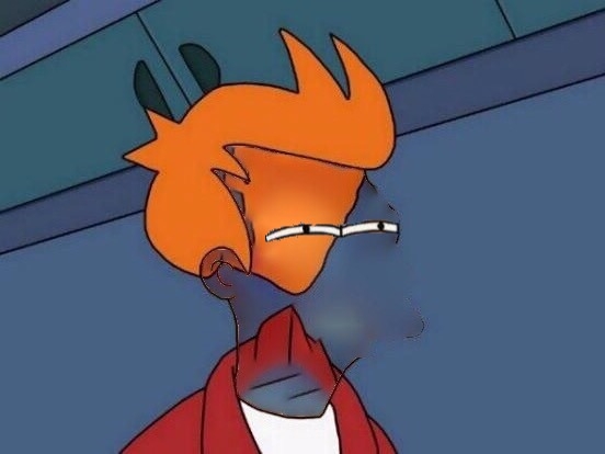 Template meme Invisible Futurama Fry Eyes