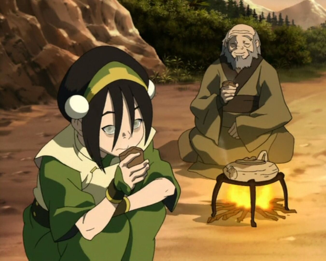 Plantilla de meme Iroh and Toph Tea