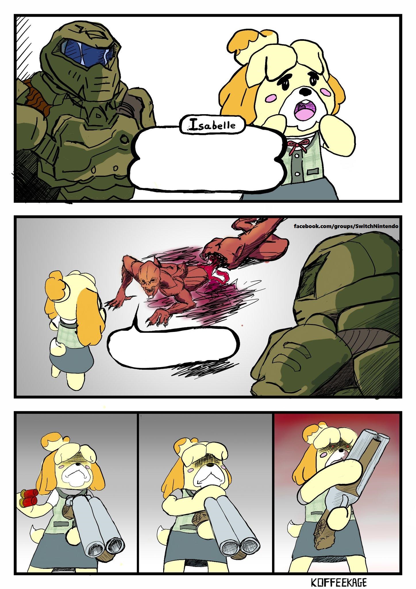 Plantilla de meme Isabelle Doomguy