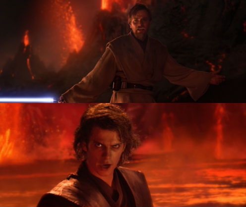 Plantilla de meme It's Over, Anakin, I Have the High Ground