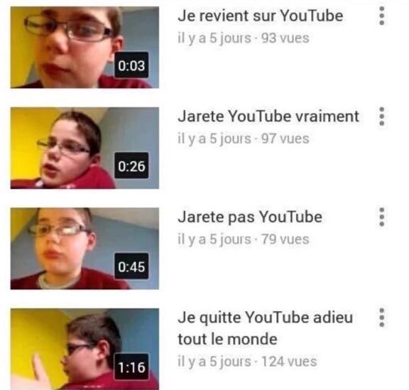 Template meme J'arrete youtube