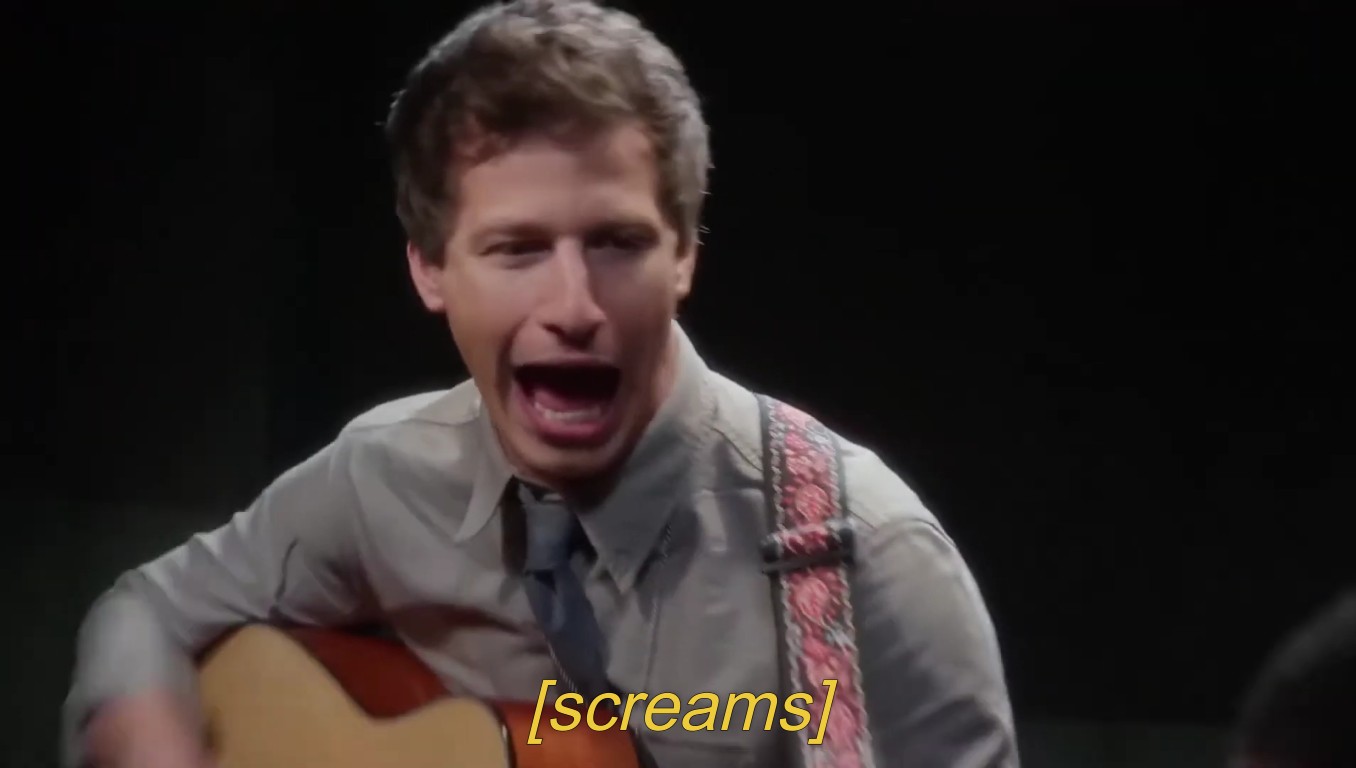 Template meme Jake Screaming Guitar Playing Peralta