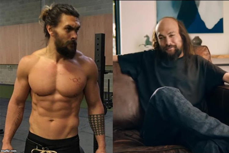 Template meme Jason Mamoa Before and After