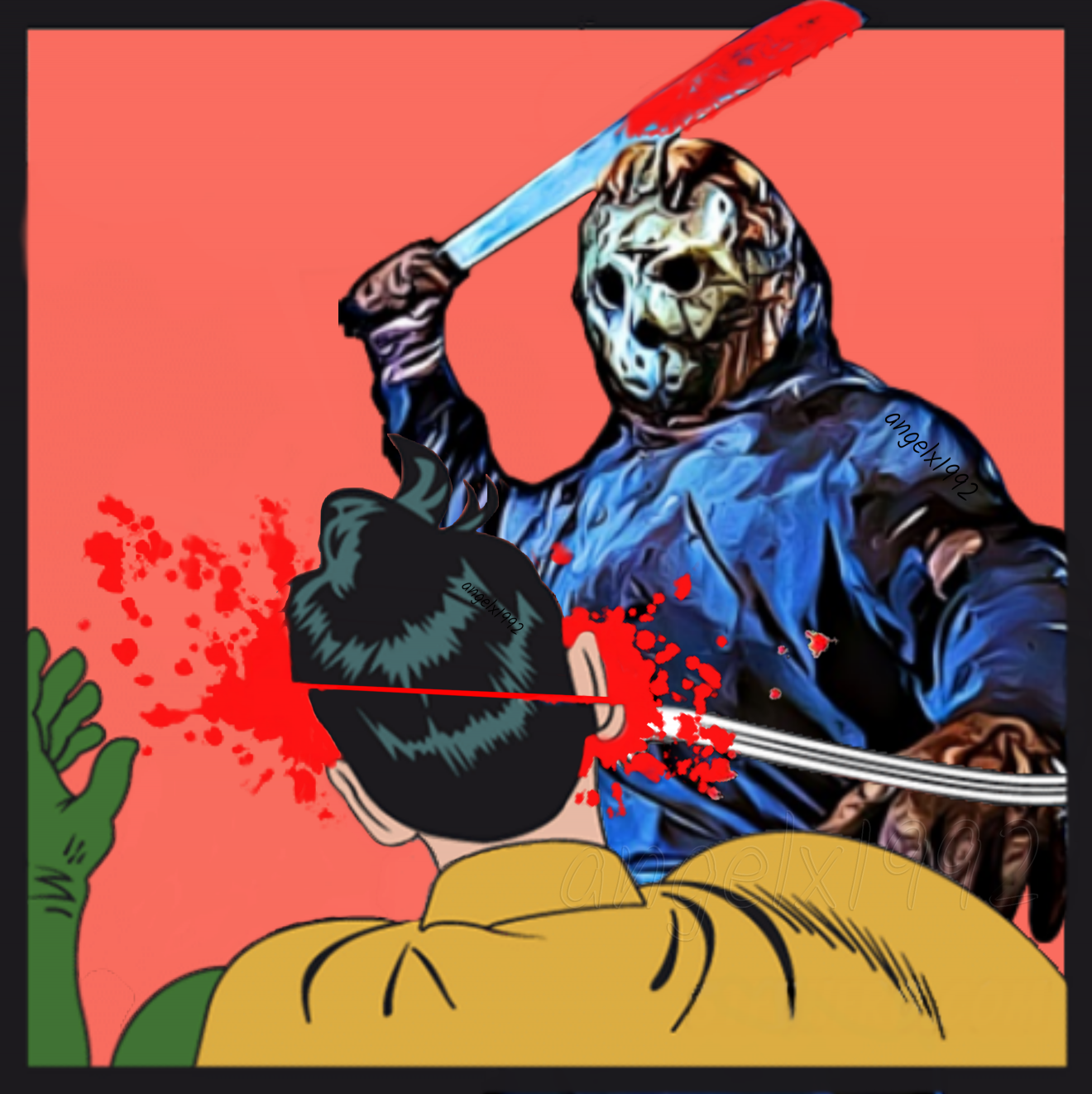 Template meme jason voorhees and robin