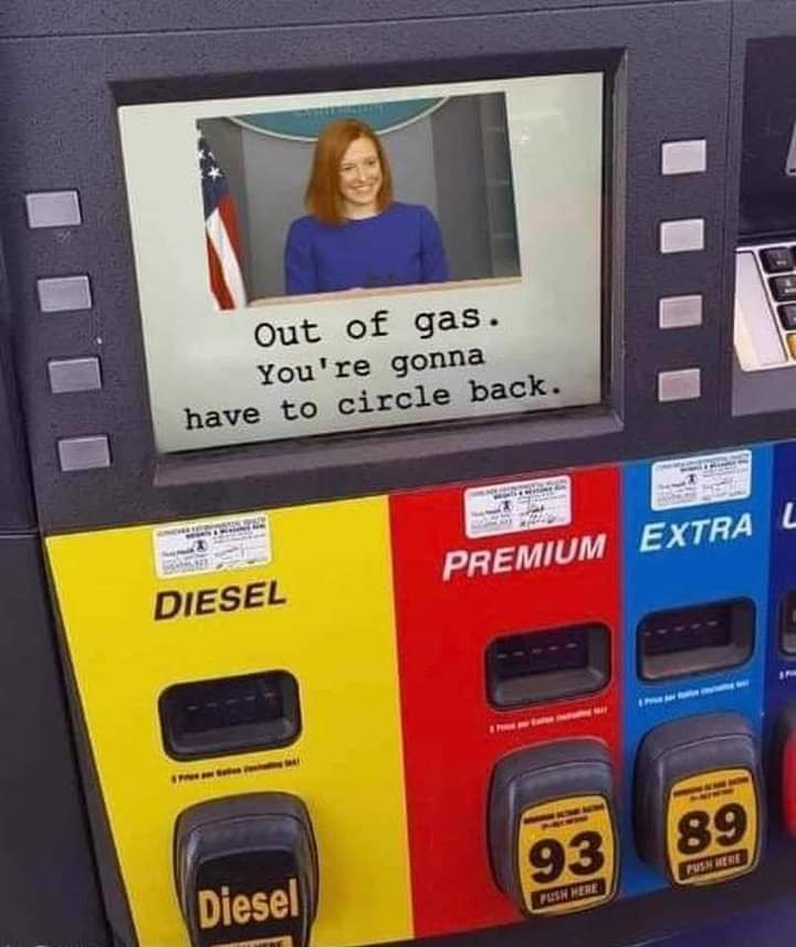 Plantilla de meme Jen Psaki out of gas
