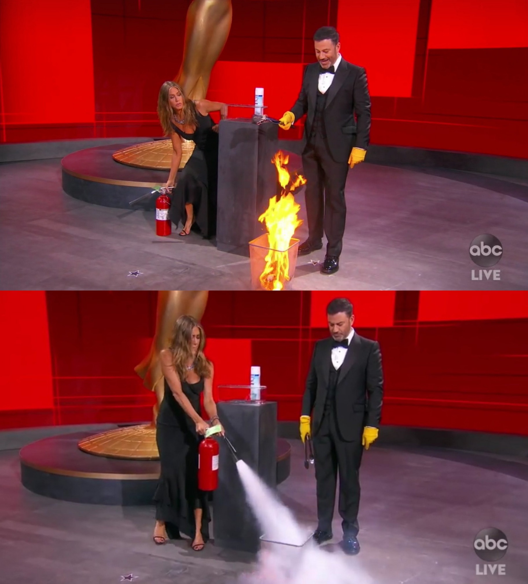 Template meme Jennifer Aniston fire extinguisher