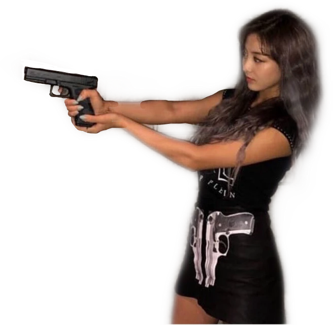 Plantilla de meme Jihyo with a gun