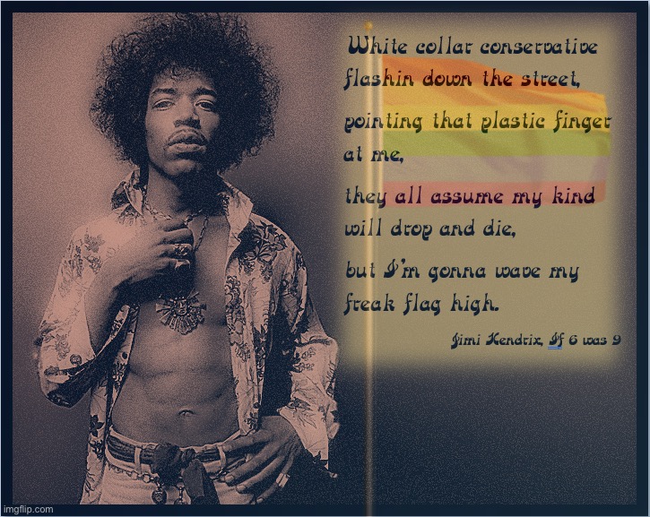 Template meme Jimi Hendrix LGBTQ freak flag