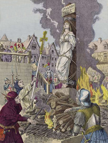 Template meme Joan of Arc getting toasted