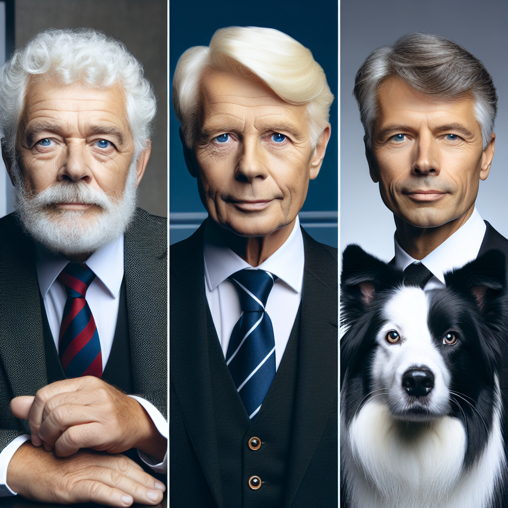 Template meme joe biden, donald trump and a black and white border collie