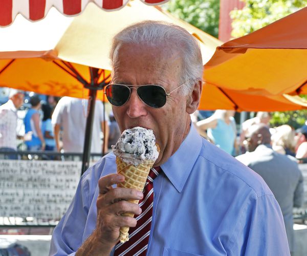 Template meme Joe Biden eating ice cream