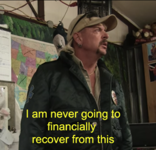 Template meme Joe Exotic Financially Recover