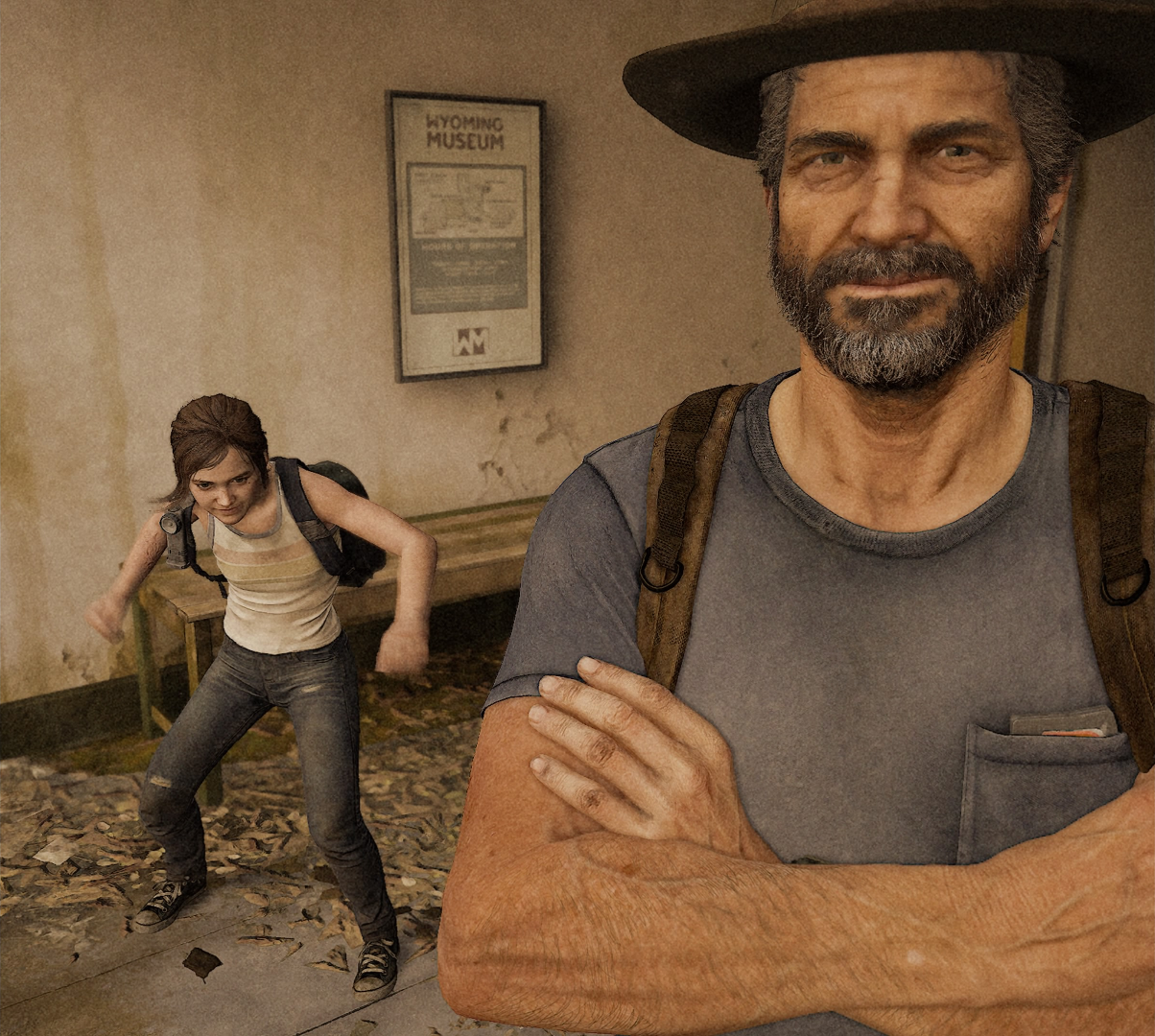 Template meme Joel and Ellie Museum