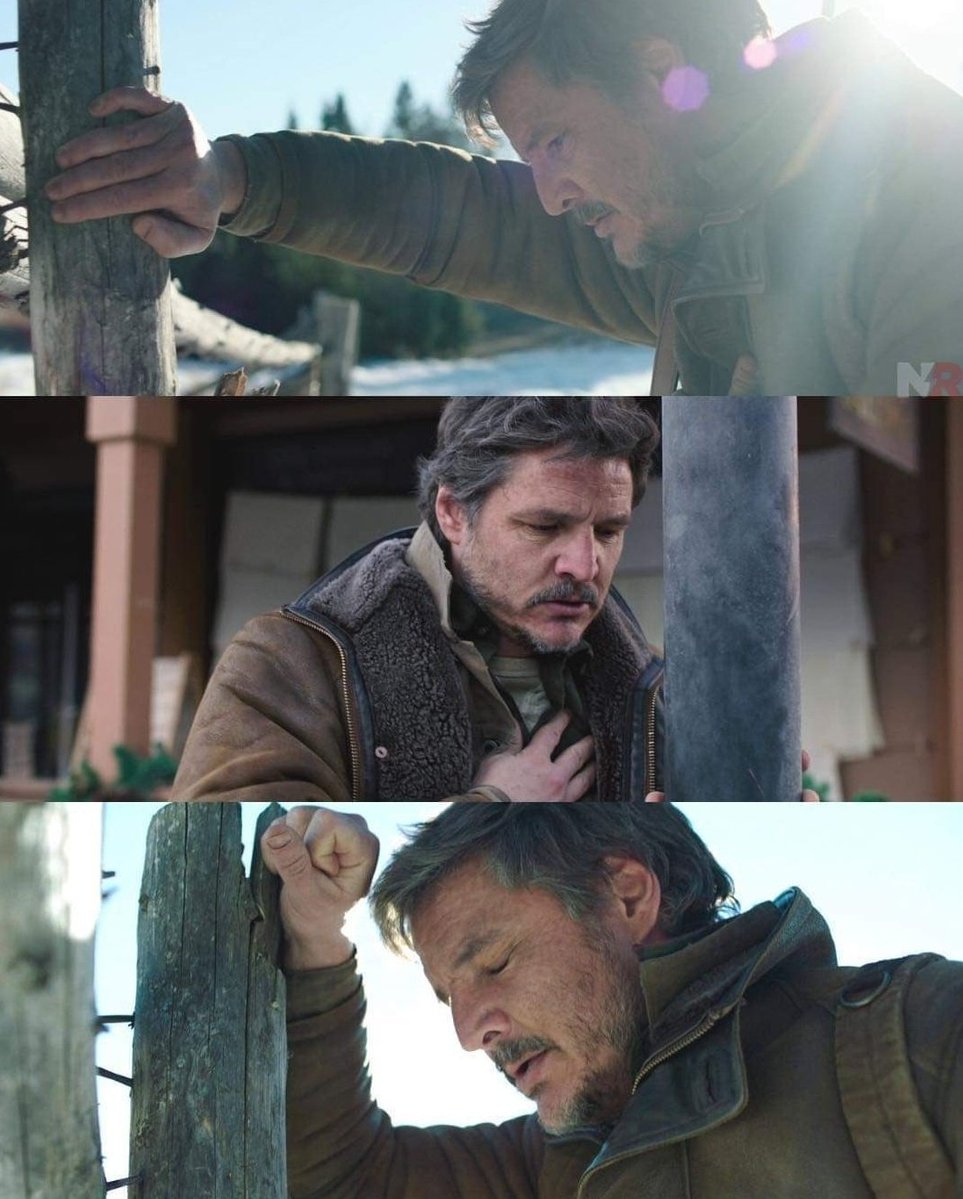 Plantilla de meme Joel from "The Last of Us" has a panic attack