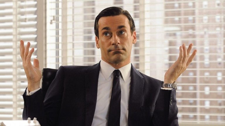 Plantilla de meme John Hamm Hands up mad men