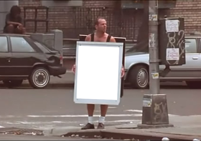 Plantilla de meme John McClane Sign