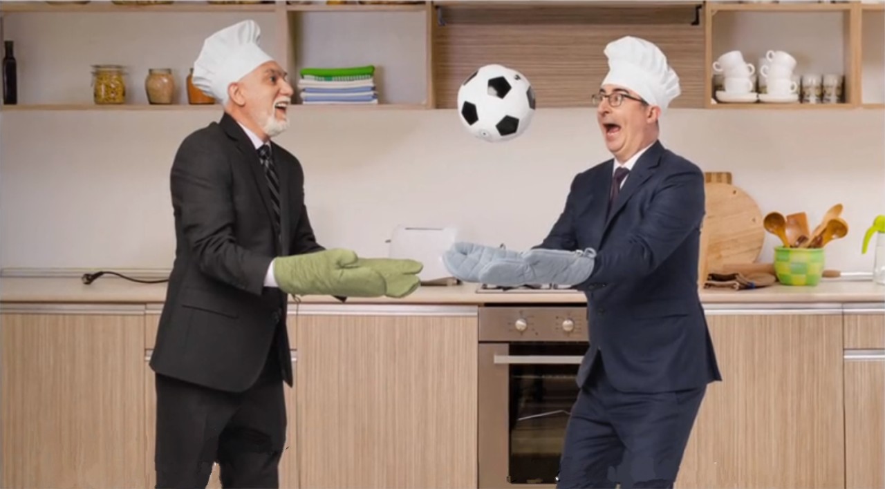 Template meme John Oliver playing hot potato with Ilgar Pashayev