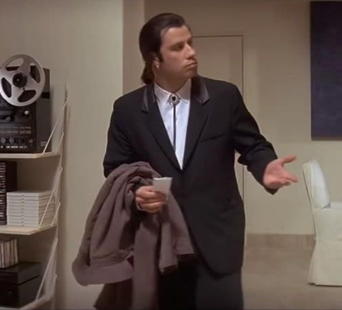 Plantilla de meme John Travolta pulp fiction